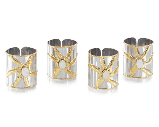 Picture of SET OF FOUR MOTHER-OF-PEARL NAPKIN RINGS
