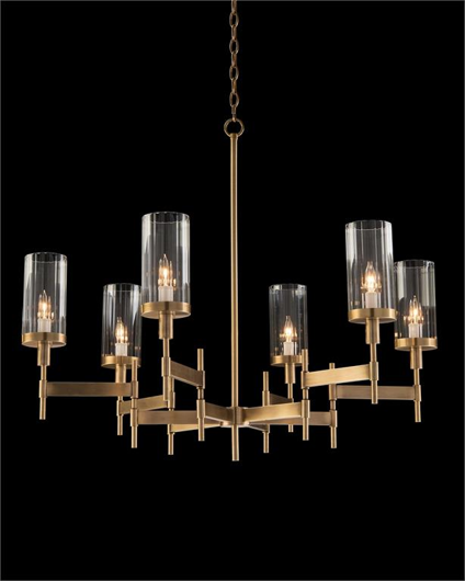 Picture of BRASS-PLATED SIX-LIGHT CHANDELIER