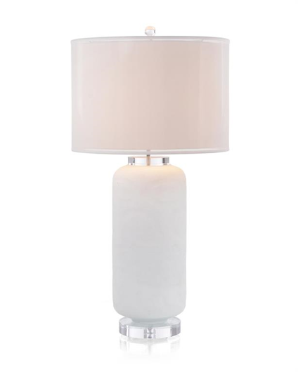 Picture of ELONGATED CHISELED WHITE GLASS TABLE LAMP