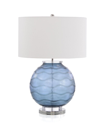 Picture of CARVED PRUSSIAN BLUE TABLE LAMP