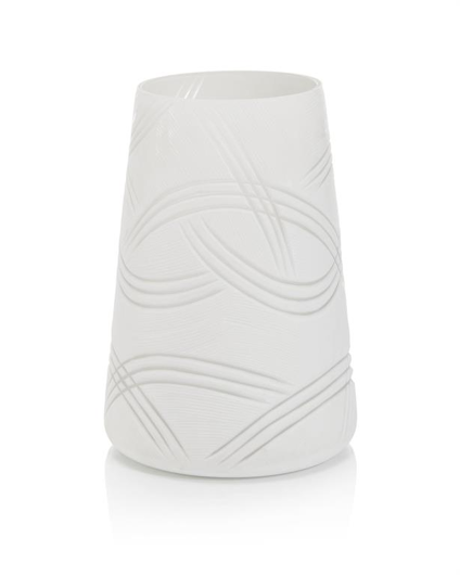 Picture of ETCHED GLASS VASE IN SUMMER WHITE