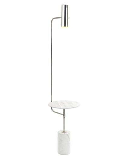 Picture of ILLUMINATED MARBLE TABLE FLOOR LAMP WITH POLISHED NICKEL ACCENTS