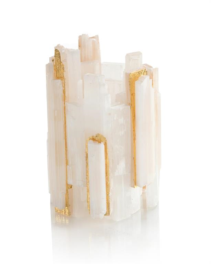 Picture of SELENITE VOTIVE HOLDER INLAID WITH GOLD I