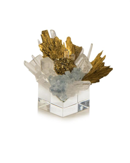 Picture of STONE CLUSTER IN CLEAR, YELLOW QUARTZ, AND GOLD