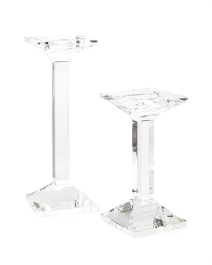 Picture of SET OF TWO SQUARE CRYSTAL CANDLESTICKS