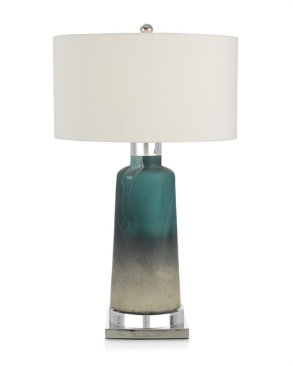 Picture of CERULEAN BLUE AND CREAM TABLE LAMP
