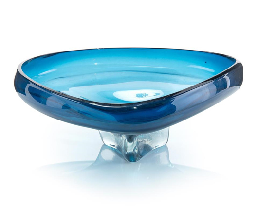 Picture of BLUE SCULPTURAL GLASS BOWL