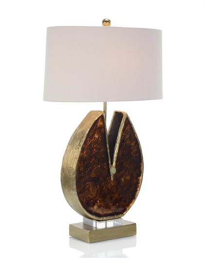 Picture of CARAMEL ENAMELED AND JEWELED TABLE LAMP