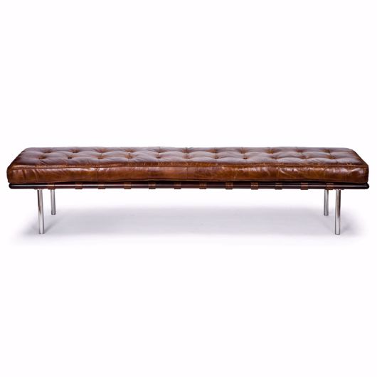 Picture of TUFTED GALLERY BENCH (CIGAR)