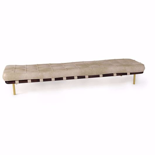 Picture of TUFTED GALLERY BENCH (CAPPUCCINO)