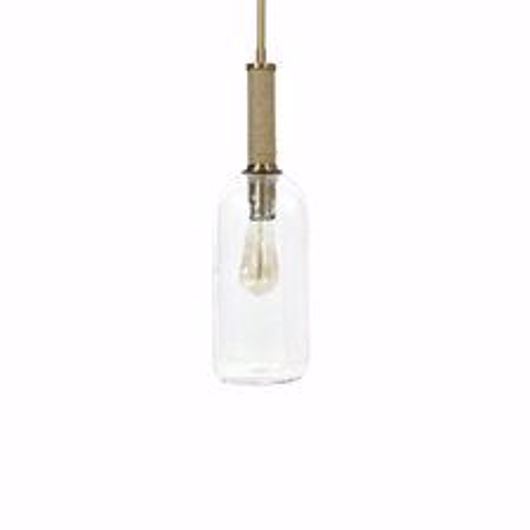 Picture of BRONSON GLASS PENDANT LONG, BRASS