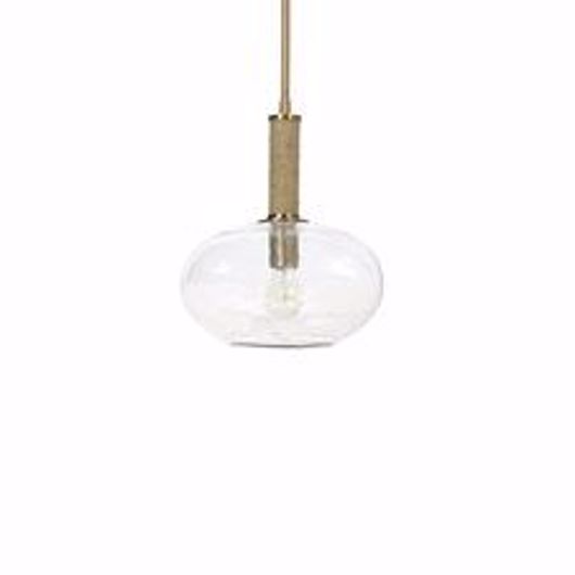 Picture of BRONSON GLASS PENDANT WIDE, BRASS
