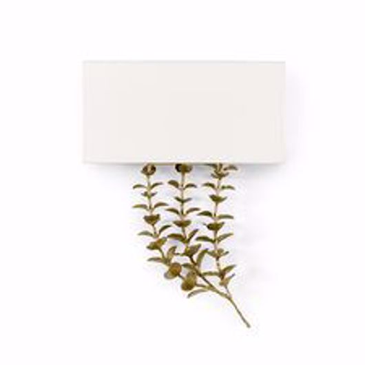 Picture of EUCALYPTUS LEAF BRASS SHADED SCONCE LEFT