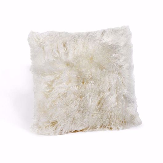 Picture of TIBETAN LAMB SQUARE PILLOW - IVORY