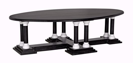Picture of DESOTO COFFEE TABLE, HAND RUBBED BLACK AND SOLID WHITE