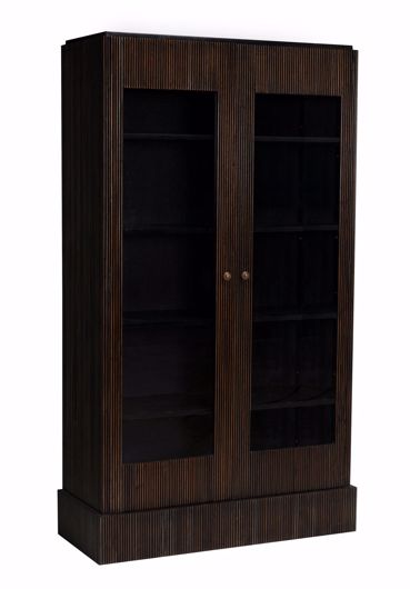 Picture of NOHO HUTCH, HAND RUBBED BLACK WITH LIGHT BROWN TRIM