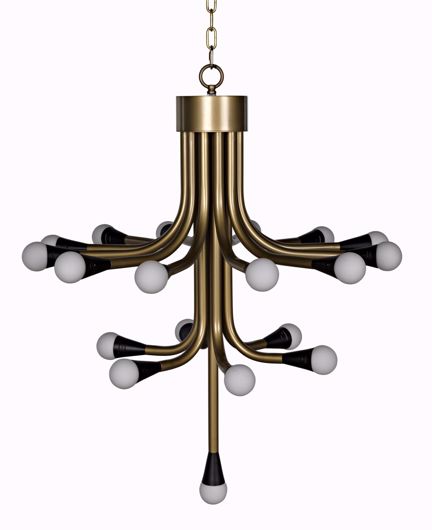 Picture of QUINNE CHANDELIER, METAL WITH AGED BRASS FINISH