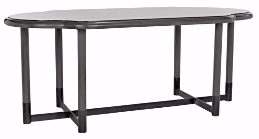 Picture of CHARLES DINING TABLE, PALE FINISH W/STEEL BASE