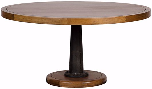 Picture of YACHT DINING TABLE WITH CAST IRON PEDESTAL, 60"
