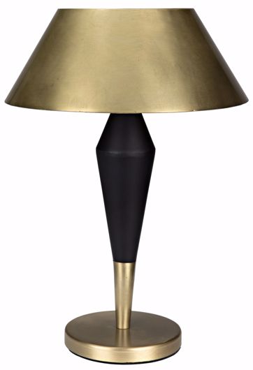 Picture of BLAU TABLE LAMP, STEEL WITH BRASS FINISH AND BLACK STEEL DETAIL
