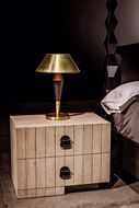 Picture of BLAU TABLE LAMP, STEEL WITH BRASS FINISH AND BLACK STEEL DETAIL