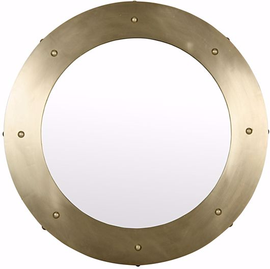 Picture of CLAY MIRROR, LARGE, METAL WITH BRASS FINISH