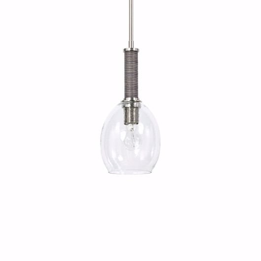 Picture of BRONSON GLASS PENDANT, PEWTER