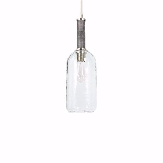 Picture of BRONSON GLASS PENDANT LONG, PEWTER