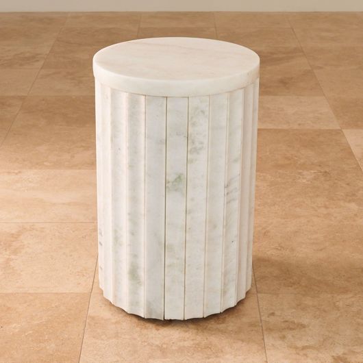 Picture of MARBLE COLUMN TABLE-WHITE