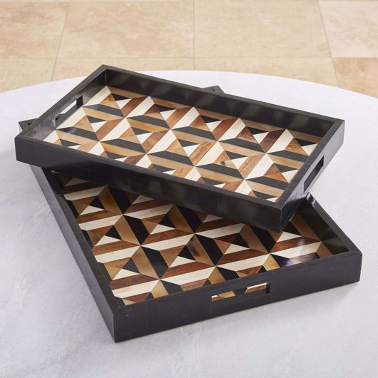 Picture of TRIANGLE MARQUETRY TRAY