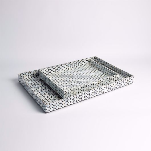 Picture of MOTHER OF PEARL TRAY-BLACK