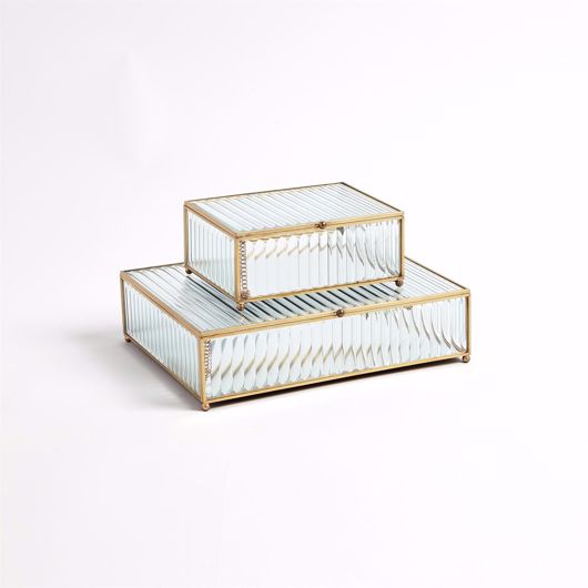 Picture of REEDED GLASS BOXES-CLEAR