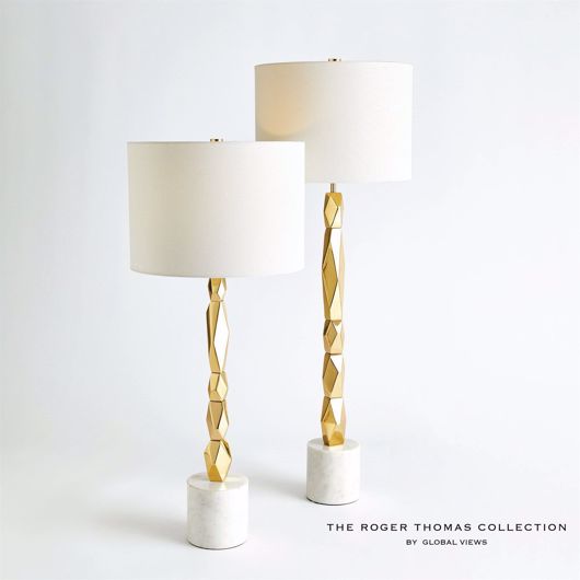 Picture of FACET BLOCK TABLE LAMP-BRASS