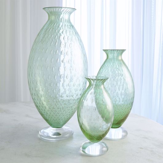 Picture of GRANILLA GREEN VASE WITH GOLDEN BUBBLES