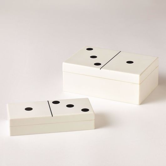 Picture of DOMINOES BOX-WHITE W/BLACK DOTS