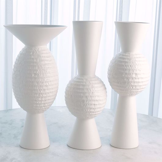 Picture of CHISLED ORB VASE-MATTE WHITE