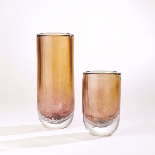Picture of BUBBLE CYLINDER VASES-AMBER/GREY