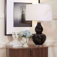 Picture of CERAMIC GOURD TABLE LAMP-BLACK