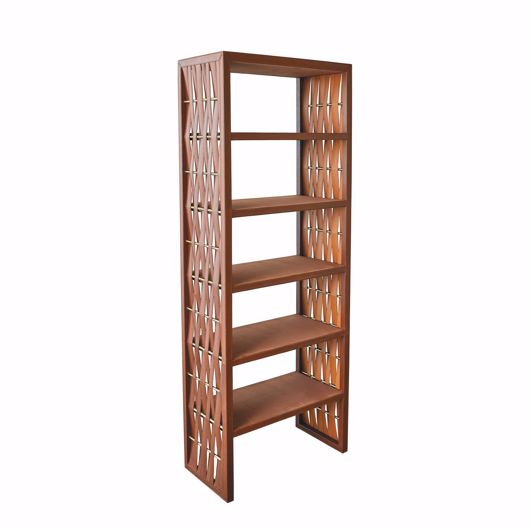 Picture of WOVEN LEATHER ETAGERE-SADDLE