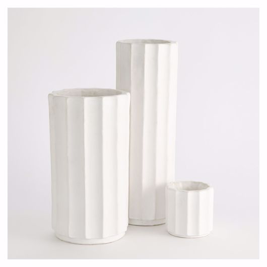 Picture of FLUTED COLUMN VASE-MATTE WHITE