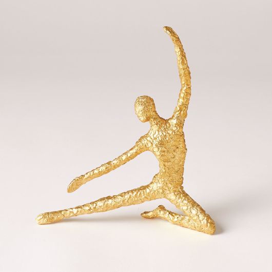 Picture of FIGURAL MALE DANCER-OUTSTRETCHED SINGLE LEG-TEXTURED GOLD