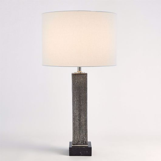 Picture of SQUARE COLUMN MERCURY GLASS TABLE LAMP-NICKEL