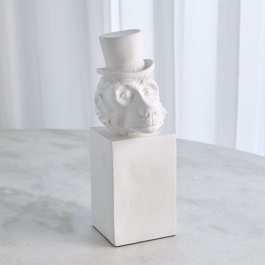 Picture of TOP HAT MONKEY-MATTE WHITE
