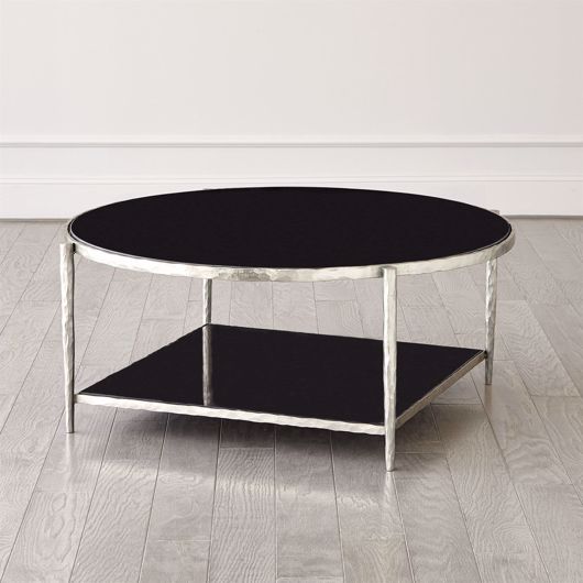 Picture of CIRCLE/SQUARE COCKTAIL TABLE-NICKEL W/BLACK GRANITE
