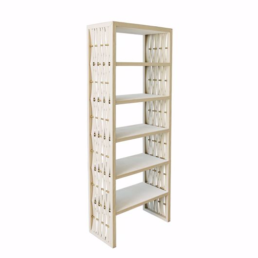 Picture of WOVEN LEATHER ETAGERE-MIST