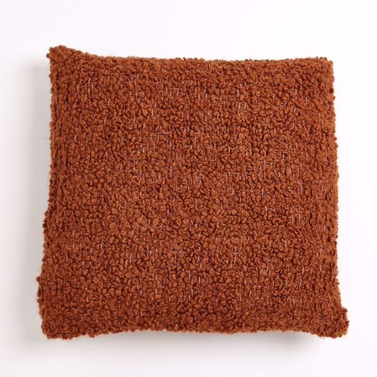 Picture of TEXTURED BOUCLE PILLOW-RUST