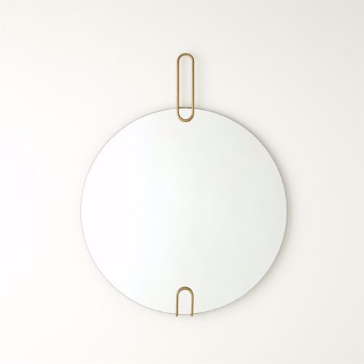 Picture of CONTEMPORARY ROUND MIRROR WITH GOLD METAL ACCENTS