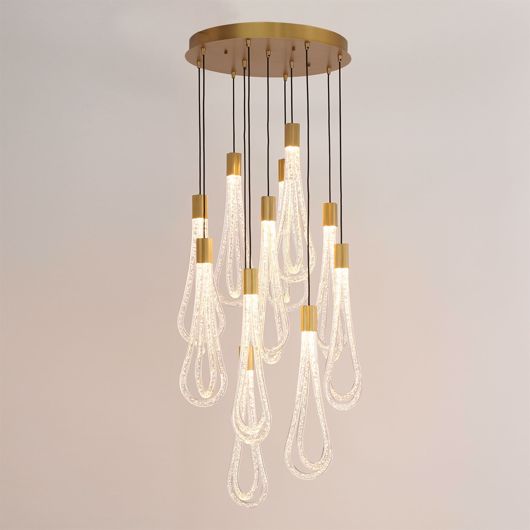 Picture of ROUND LAYERED RAINDROP CHANDELIER