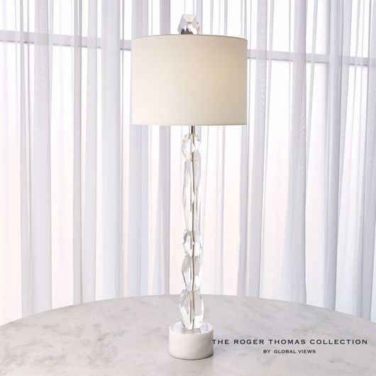 Picture of FACETTE LAMP W/WHITE MARBLE BASE