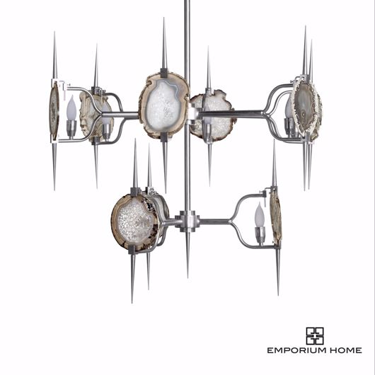 Picture of TWO-TIER ECLIPSE AGATE CHANDELIER-SATIN NICKEL